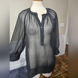 Kristin Davis Sheer Polka Dot Top Medium